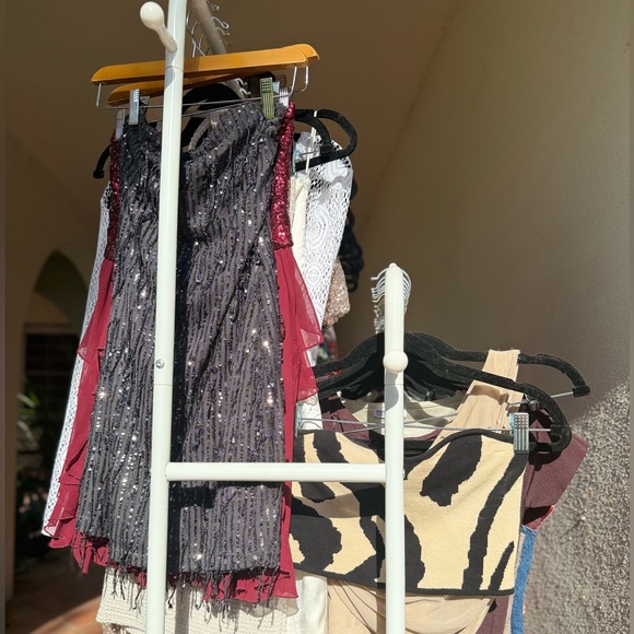 Sequin Fringe Charcoal Strapless Mini Dress (Size S) - Picture 12 of 16